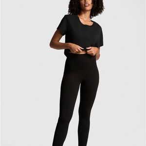 Victoria's Secret PINK FLIP IT foldover Black Leggings
